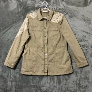 CHICO's Women Jacket Size M Floral Lace Western Romantic Cowgirl Cottagecore